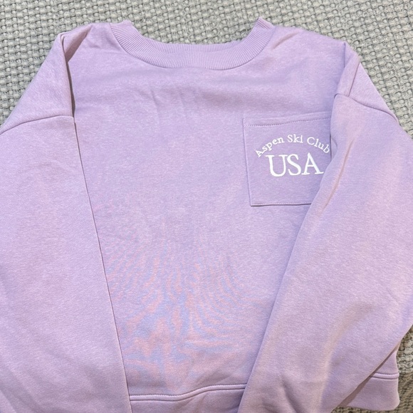 Lavender Aspen Ski Club USA Sweatshirt - Picture 1 of 5